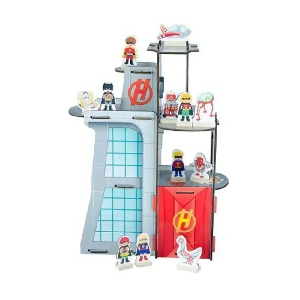 NEW Super Hero 3 Deck Center Table Top Pretend Playset
